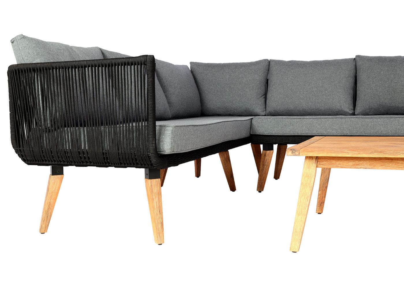 Cosmo Casa - Tuinset - Lounge Set met Bank - Acaciahout - Bekleding Donkergrijs - MVG-Gecertificeerd