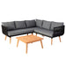 Cosmo Casa - Tuinset - Lounge Set met Bank - Acaciahout - Bekleding Donkergrijs - MVG-Gecertificeerd