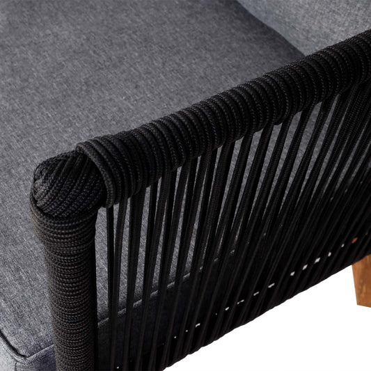 Cosmo Casa - Tuinset - Lounge Set met Bank - Acaciahout - Bekleding Donkergrijs - MVG-Gecertificeerd