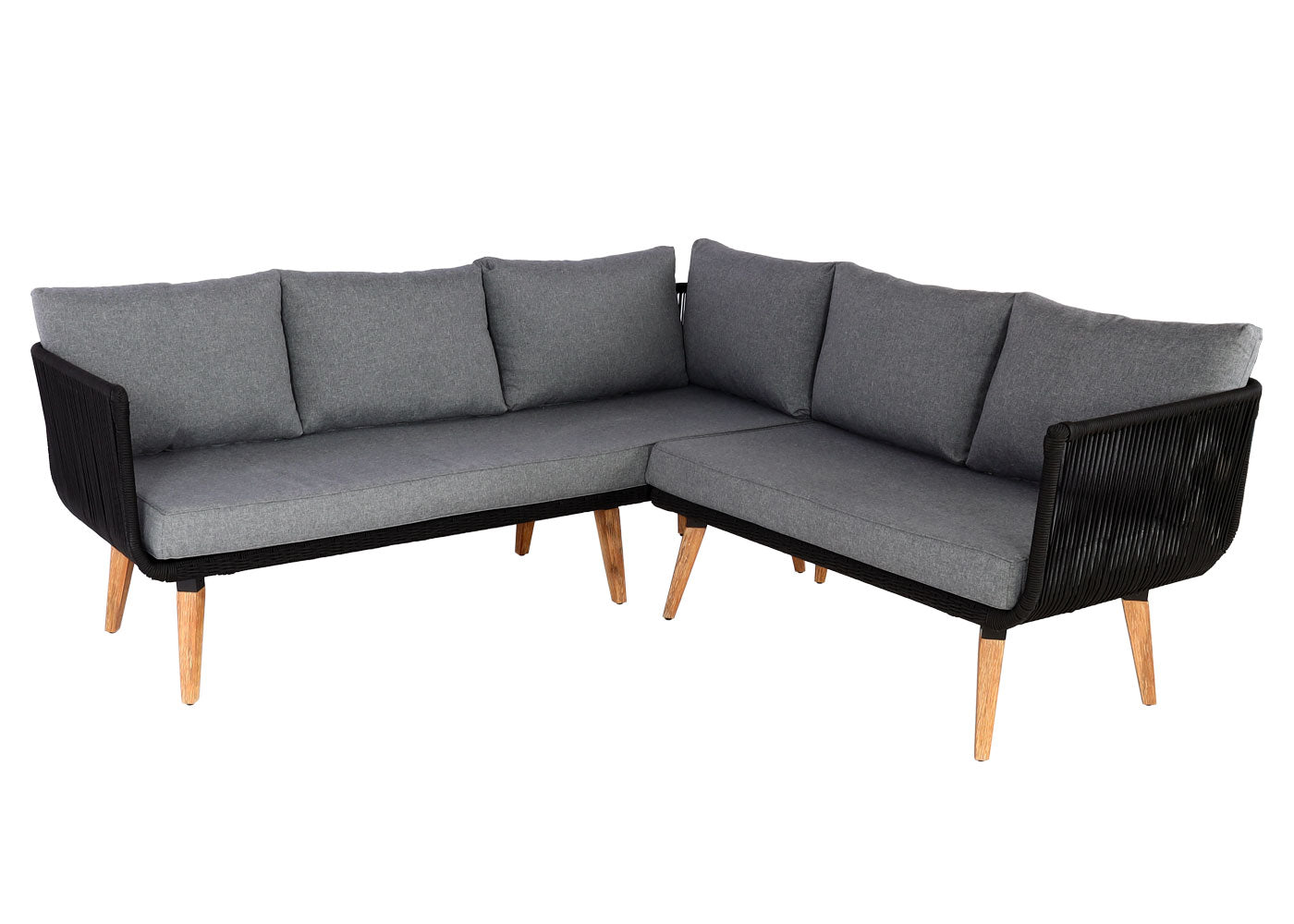 Cosmo Casa - Tuinset - Lounge Set met Bank - Acaciahout - Bekleding Donkergrijs - MVG-Gecertificeerd