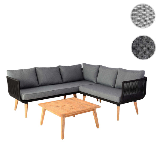 Cosmo Casa - Tuinset - Lounge Set met Bank - Acaciahout - Bekleding Donkergrijs - MVG-Gecertificeerd