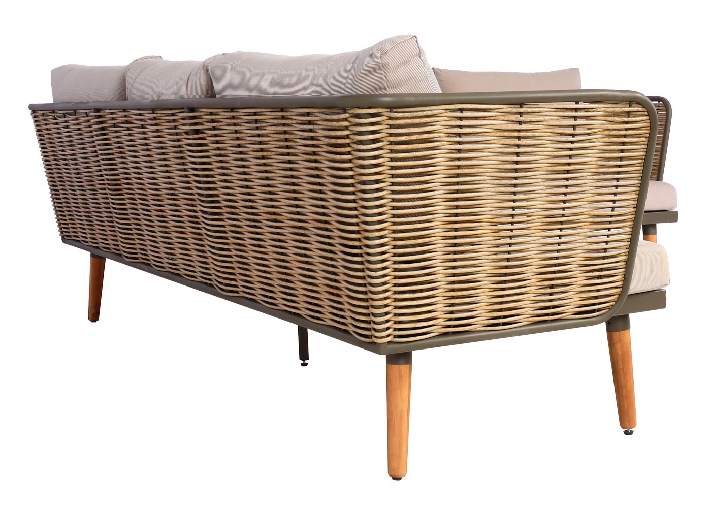 Cosmo Casa - Tuinset - Lounge Set met Bank - Acaciahout & Aluminium - Lichtgrijs