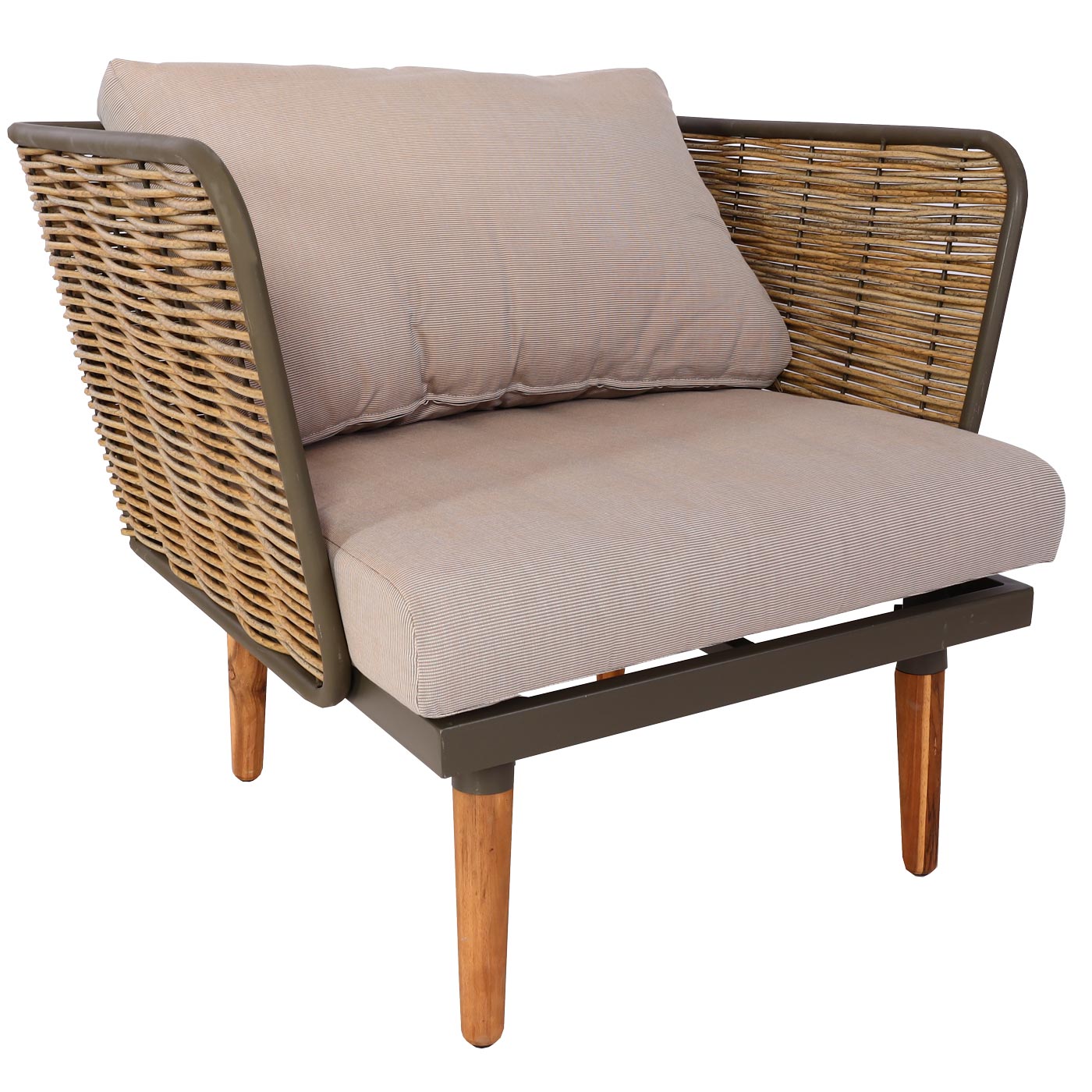 Cosmo Casa - Tuinset - Lounge Set met Bank - Acaciahout & Aluminium - Lichtgrijs