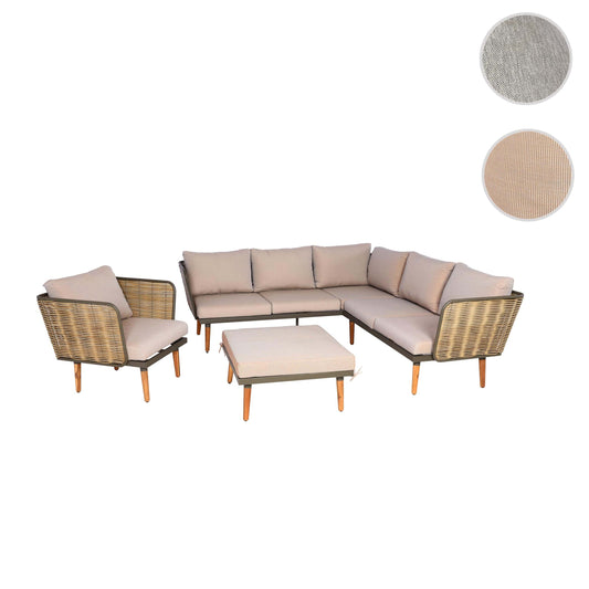 Cosmo Casa - Tuinset - Lounge Set met Bank - Acaciahout & Aluminium - Lichtgrijs