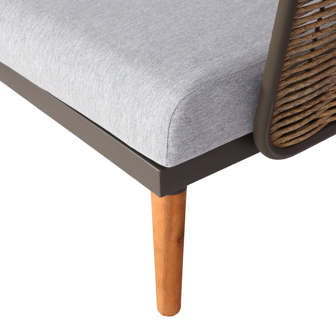 Cosmo Casa - Tuinset - Lounge Set met Bank - Polyrotan & Metaal - Lichtgrijs