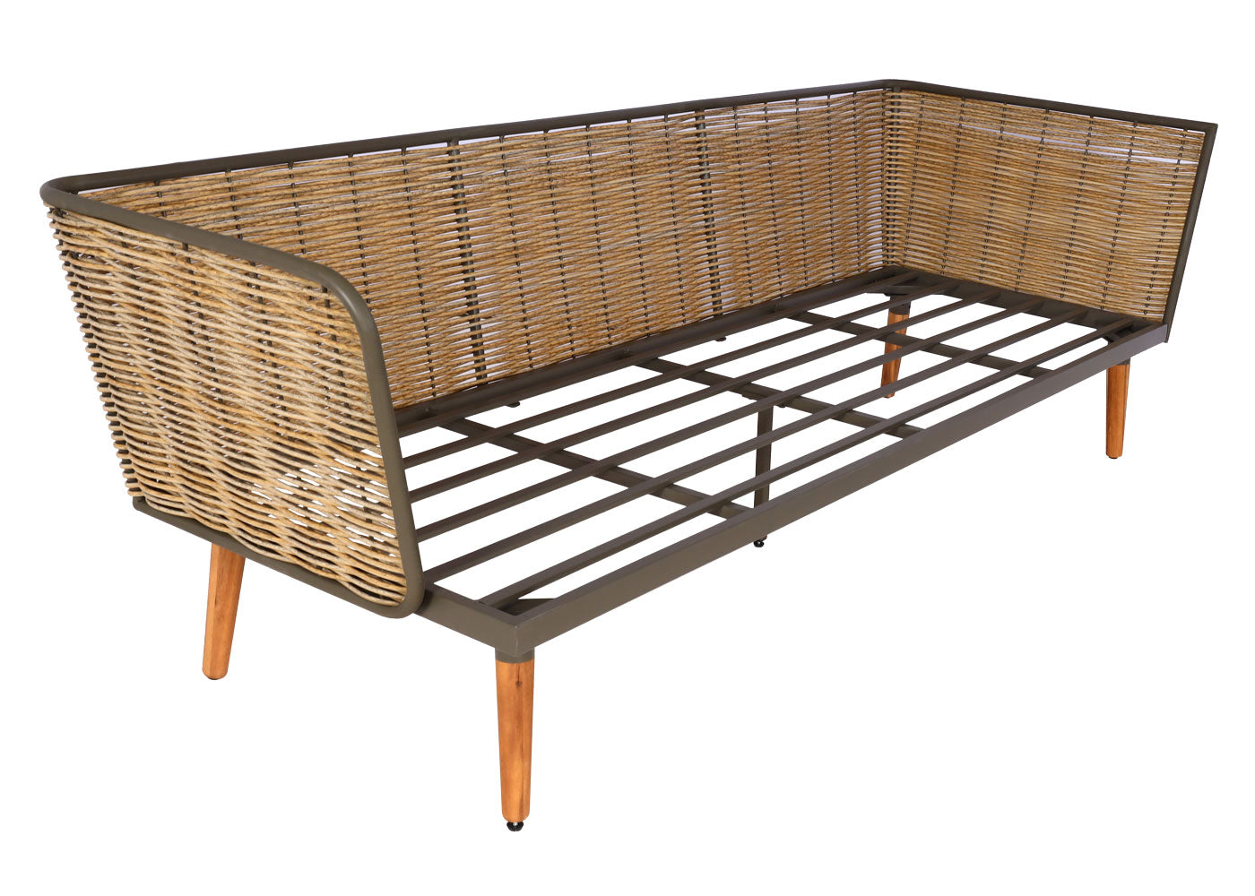 Cosmo Casa - Tuinset - Lounge Set met Bank - Polyrotan & Metaal - Lichtgrijs