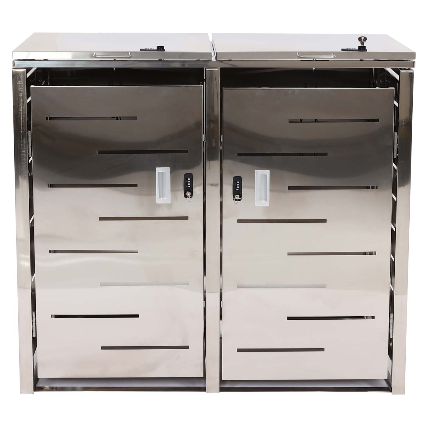 Cosmo Casa - Set van 2 Vuilnisbakdeksels - Uitschuifbaar - RVS - 103x115x63cm