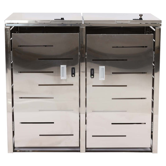 Cosmo Casa - Set van 2 Vuilnisbakdeksels - Uitschuifbaar - RVS - 103x115x63cm