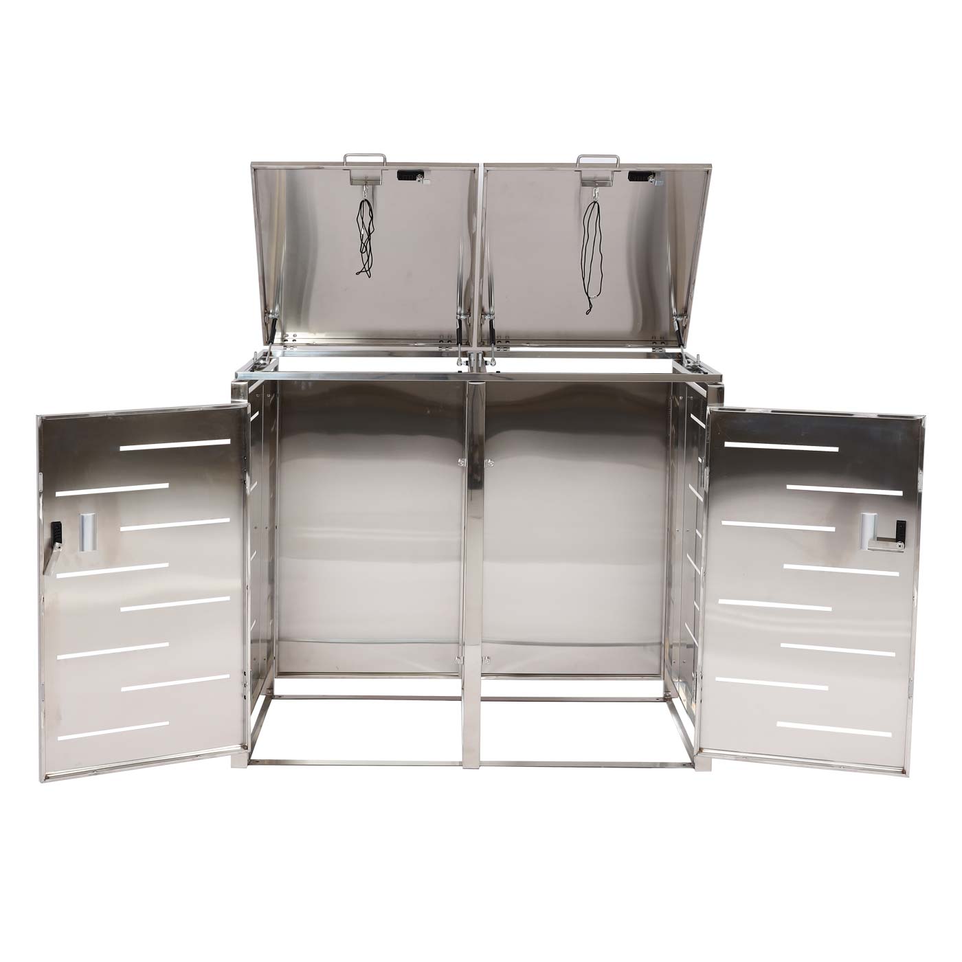 Cosmo Casa - Set van 2 Vuilnisbakdeksels - Uitschuifbaar - RVS - 103x115x63cm