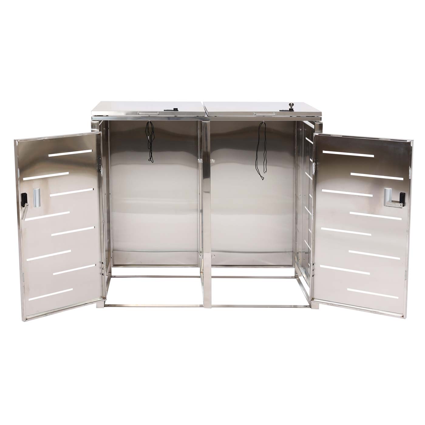 Cosmo Casa - Set van 2 Vuilnisbakdeksels - Uitschuifbaar - RVS - 103x115x63cm
