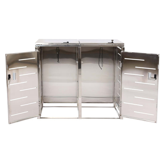 Cosmo Casa - Set van 2 Vuilnisbakdeksels - Uitschuifbaar - RVS - 103x115x63cm