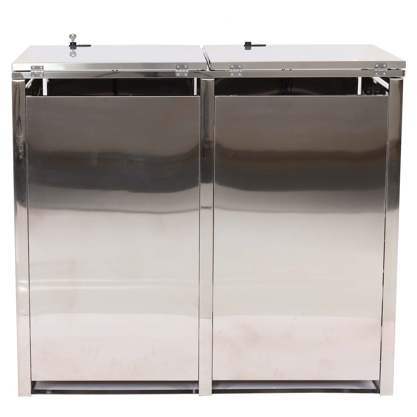 Cosmo Casa - Set van 2 Vuilnisbakdeksels - Uitschuifbaar - RVS - 103x115x63cm