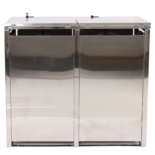 Cosmo Casa - Set van 2 Vuilnisbakdeksels - Uitschuifbaar - RVS - 103x115x63cm