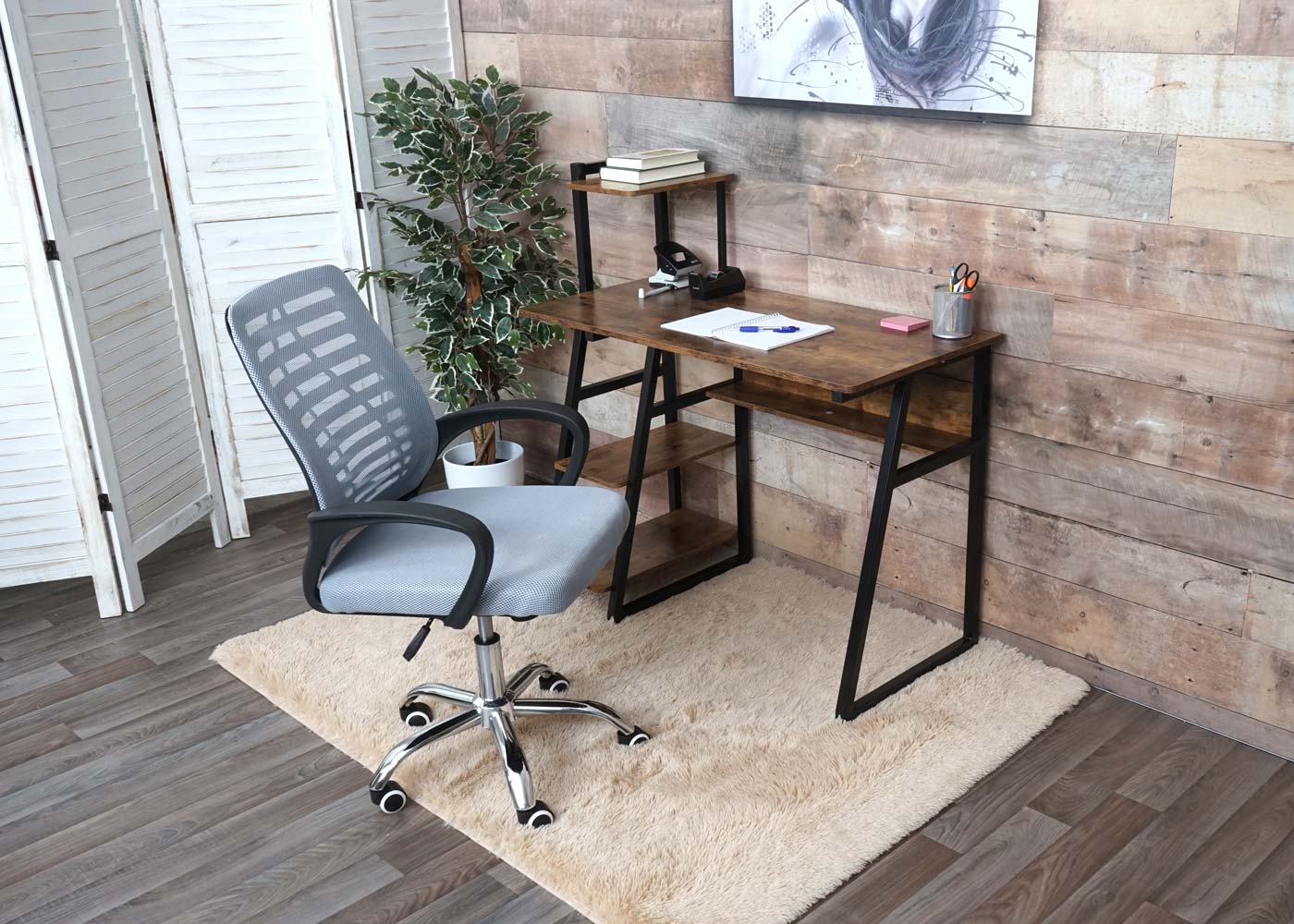 Cosmo Casa - Bureaustoel - Ergonomisch - Mesh - Grijs