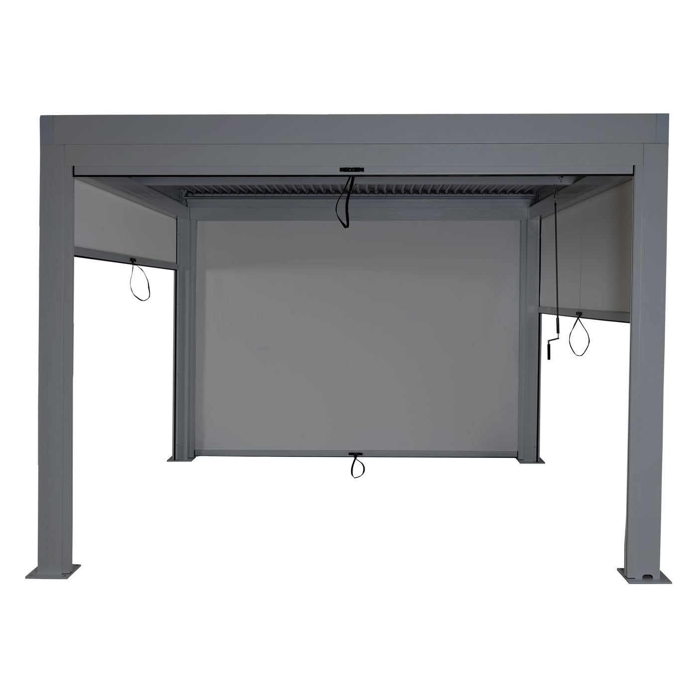 Cosmo Casa - Pergola met Zijwand - Lamellenpaviljoenrolgordijn Stormvast - Aluminium Frame - Antraciet - 3×3 m
