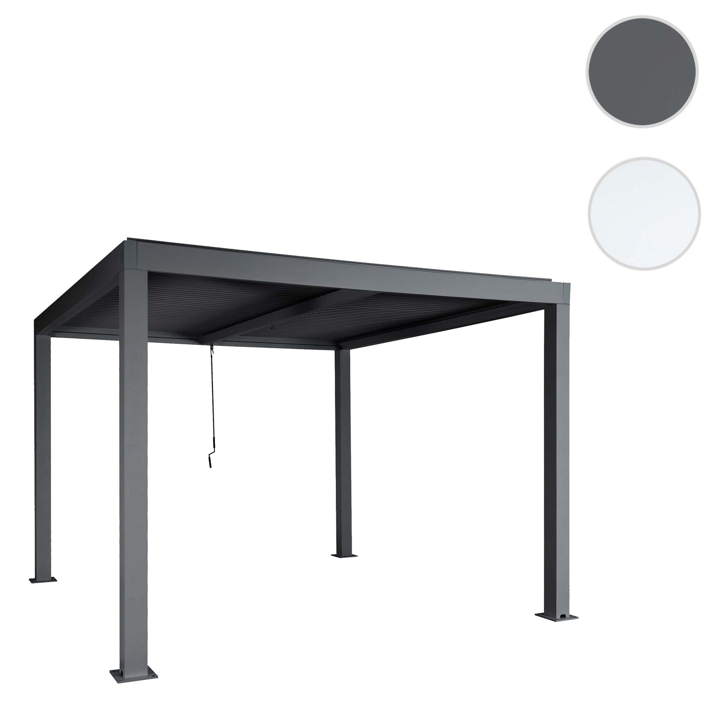 Cosmo Casa - Pergola - Tuinpaviljoen met Lattendak & Regengoot - Aluminium Frame - 3×3 m - Antraciet