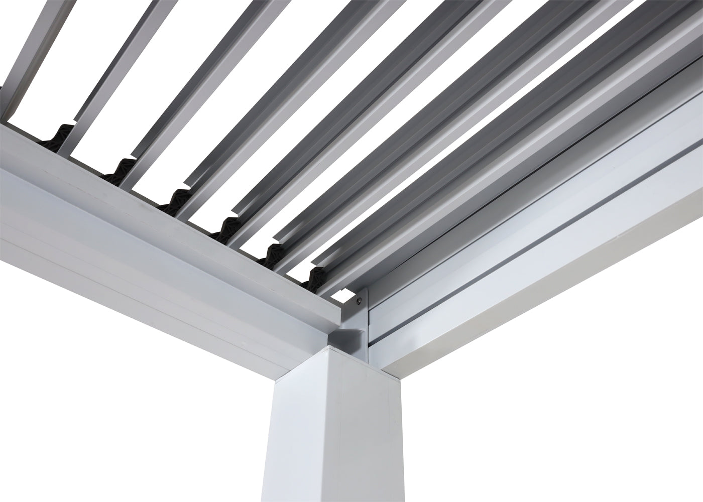 Cosmo Casa - Pergola met Zijwand - Lamellenpaviljoenrolgordijn Stormvast - Aluminium Frame - Wit - 3×3 m