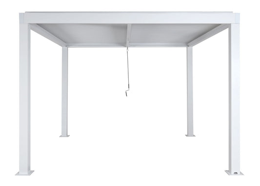 Cosmo Casa - Pergola - Tuinpaviljoen met Lattendak & Regengoot - Aluminium Frame - 3×3 m - Wit