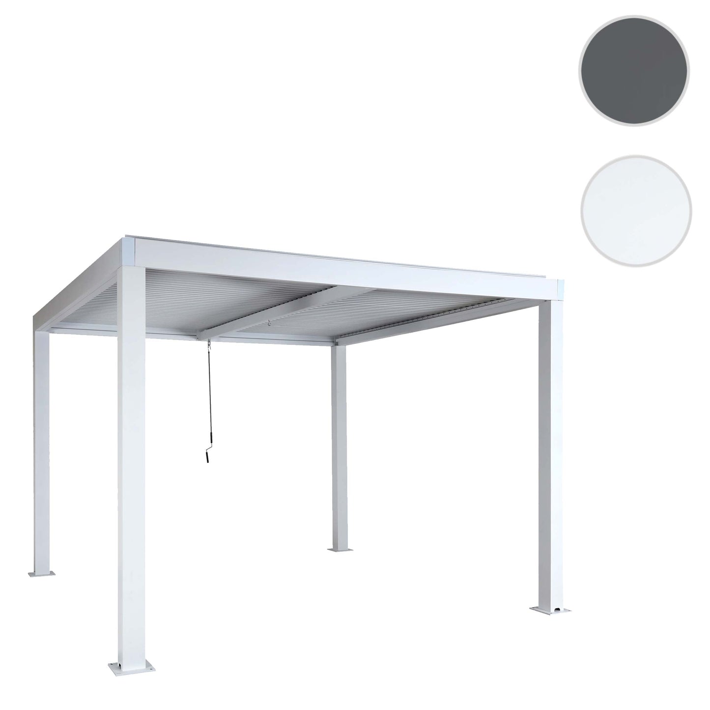 Cosmo Casa - Pergola - Tuinpaviljoen met Lattendak & Regengoot - Aluminium Frame - 3×3 m - Wit