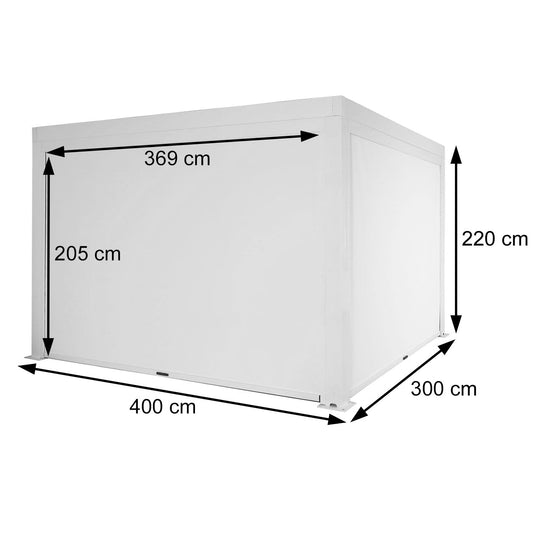 Cosmo Casa - Pergola met Zijwand - Lamellenpaviljoenrolgordijn Stormvast - Aluminium Frame - Antraciet - 3×4 m