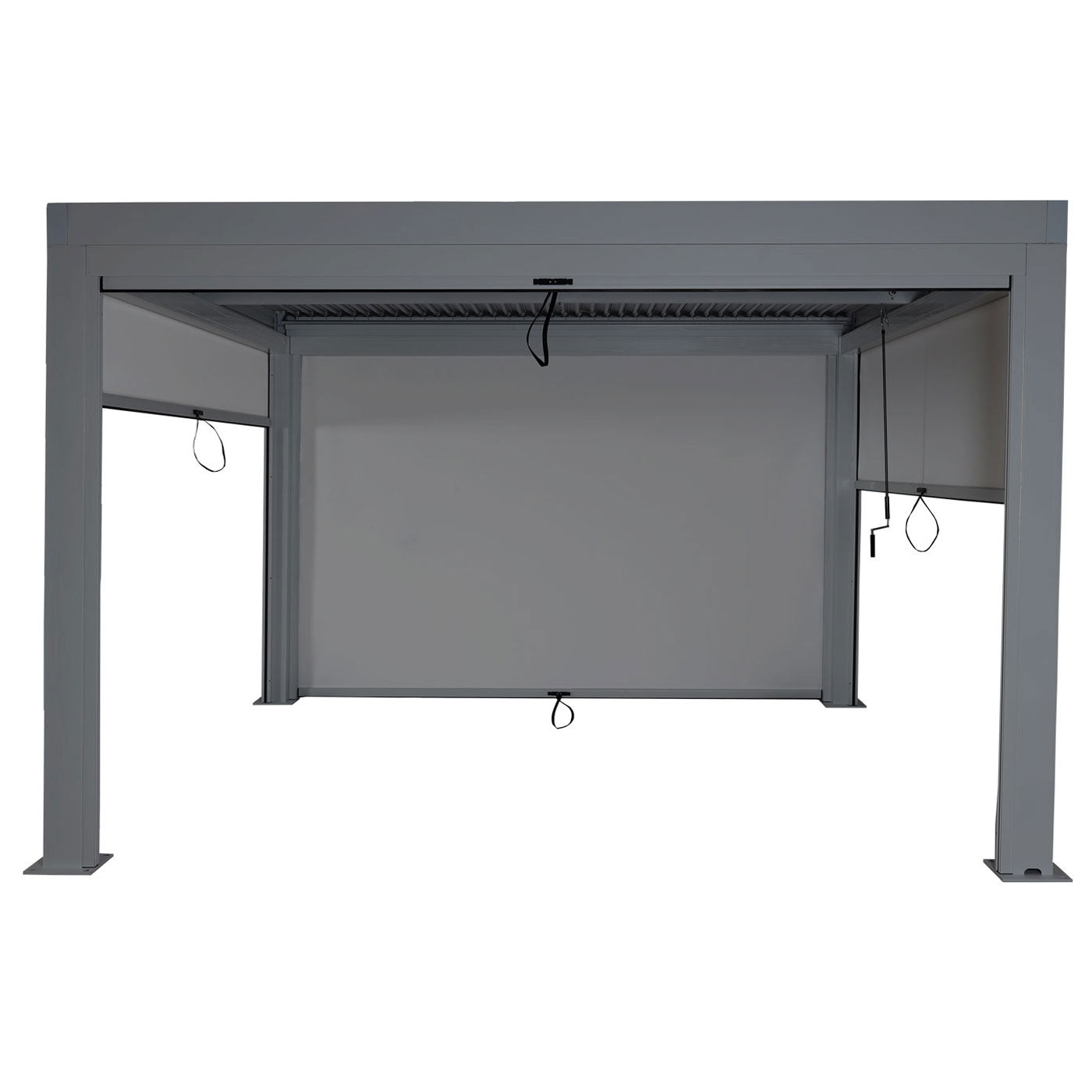 Cosmo Casa - Pergola met Zijwand - Lamellenpaviljoenrolgordijn Stormvast - Aluminium Frame - Antraciet - 3×4 m