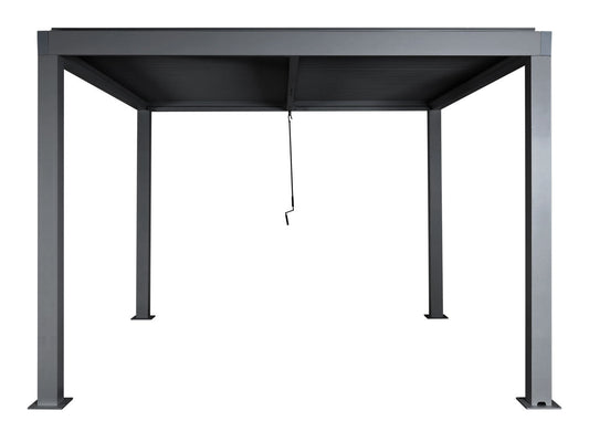 Cosmo Casa - Pergola - Tuinpaviljoen met Lattendak & Regengoot - Aluminium Frame (10 cm) - 3×3 m - Antraciet