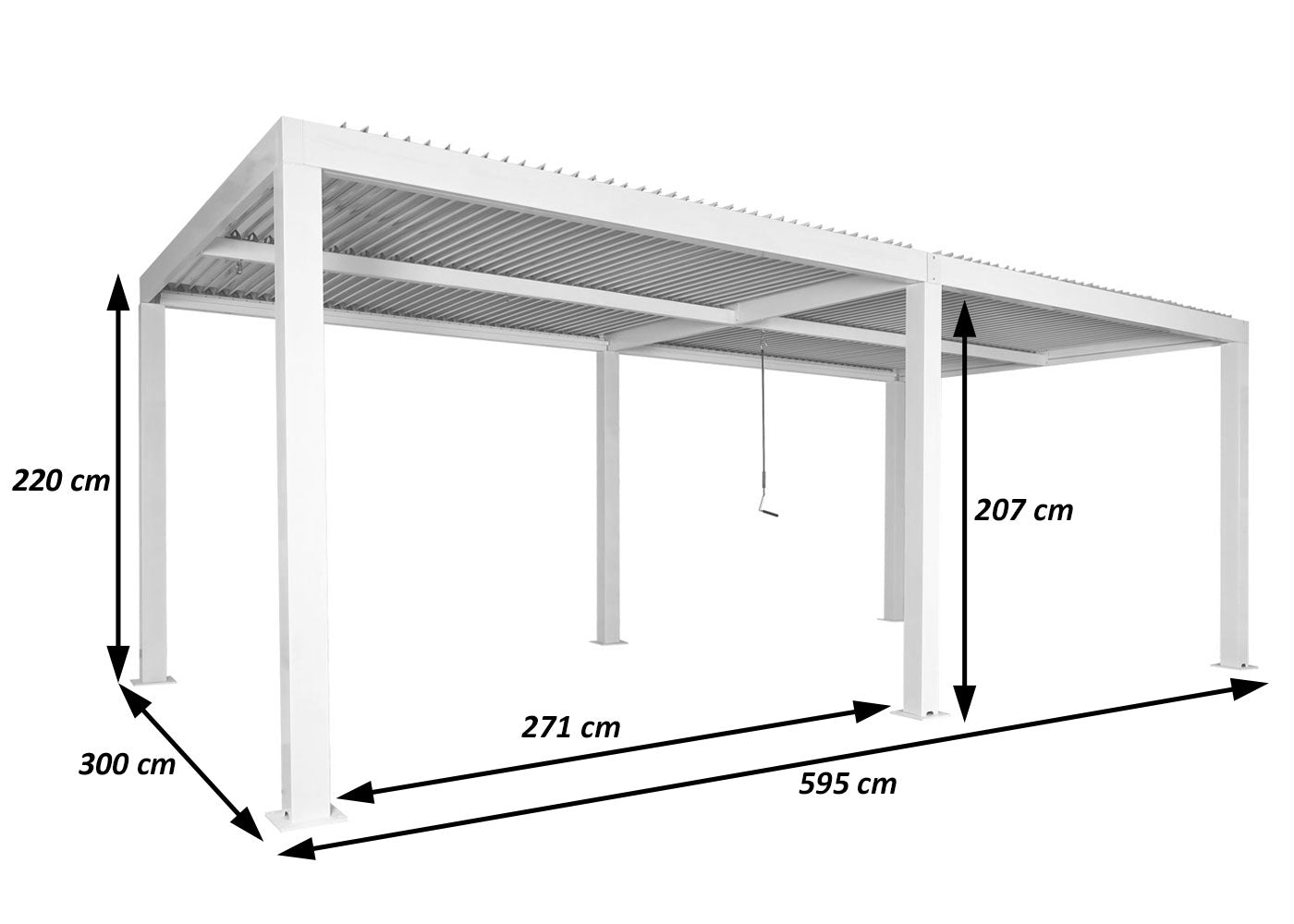 Cosmo Casa - Pergola - Lamellenpaviljoen met Regengoot Stormvast - Aluminium Frame - Antraciet - 3×6 m