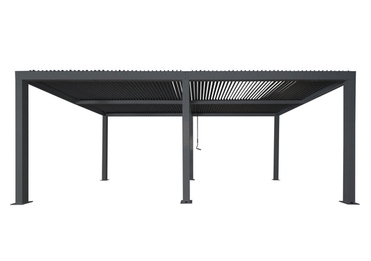 Cosmo Casa - Pergola - Lamellenpaviljoen met Regengoot Stormvast - Aluminium Frame - Antraciet - 3×6 m