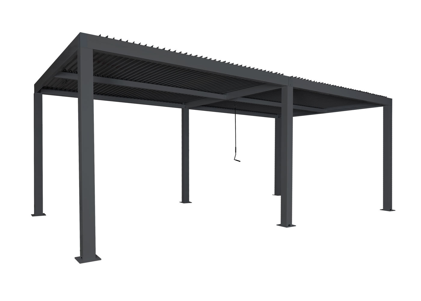 Cosmo Casa - Pergola - Lamellenpaviljoen met Regengoot Stormvast - Aluminium Frame - Antraciet - 3×6 m