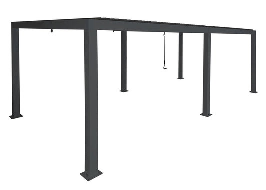 Cosmo Casa - Pergola - Lamellenpaviljoen met Regengoot Stormvast - Aluminium Frame - Antraciet - 3×6 m
