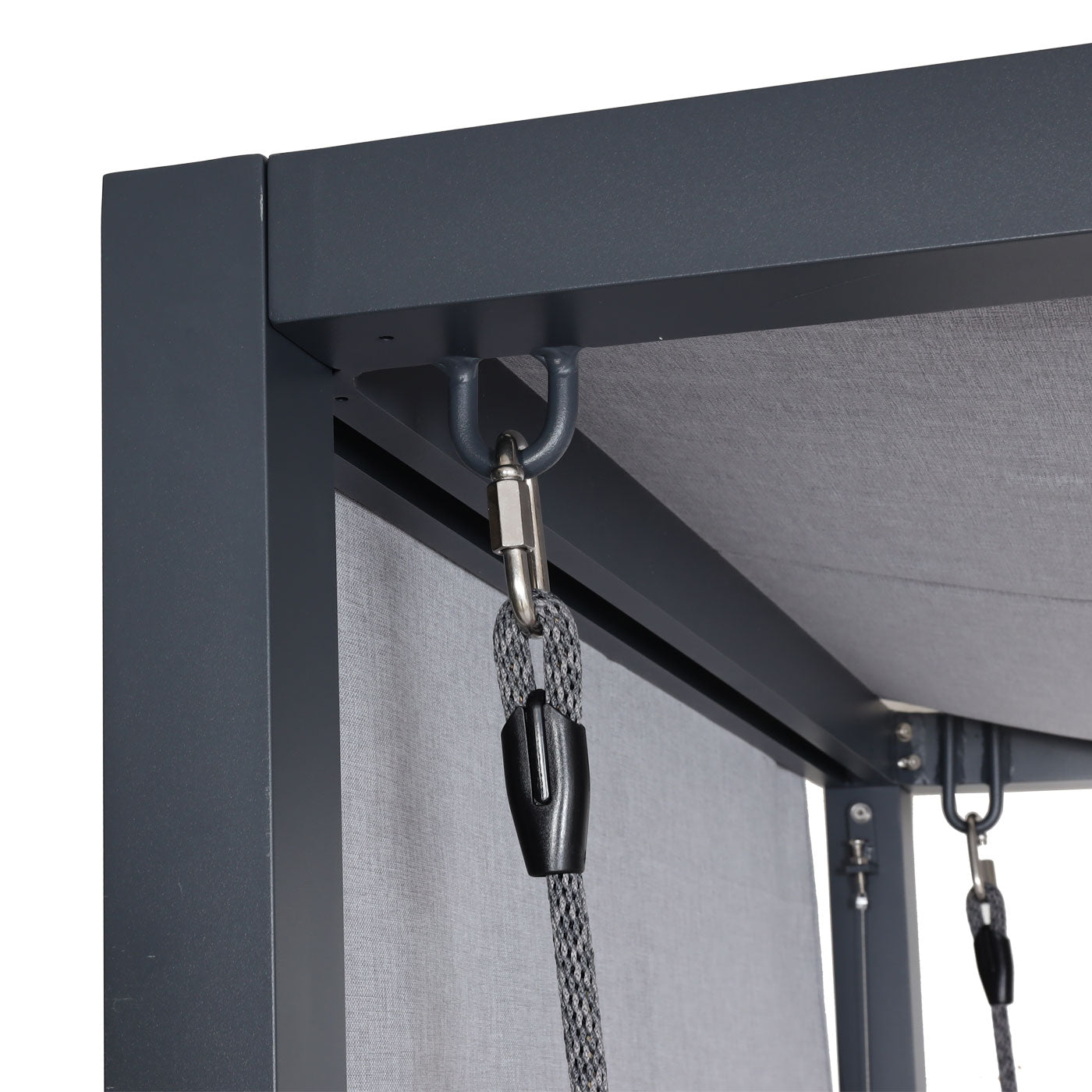 Cosmo Casa - Aluminium Hollywoodschommel - Tuinschommel met Ligfunctie en Dak - Olefin Textiel & Aluminium - Grijs - 195×221×131 cm
