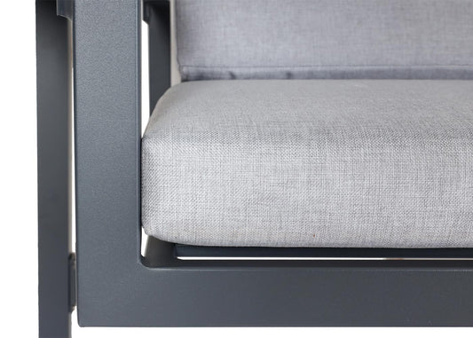 Cosmo Casa - Aluminium Hollywoodschommel - Tuinschommel met Ligfunctie en Dak - Olefin Textiel & Aluminium - Grijs - 195×221×131 cm