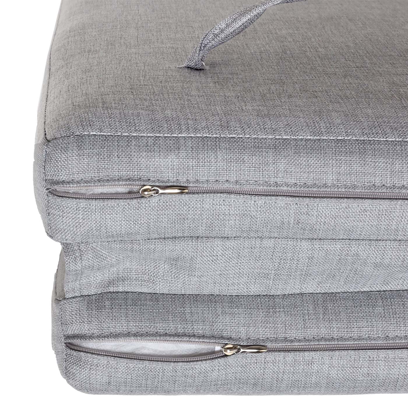 Cosmo Casa - Aluminium Hollywoodschommel - Tuinschommel met Ligfunctie en Dak - Olefin Textiel & Aluminium - Grijs - 195×221×131 cm