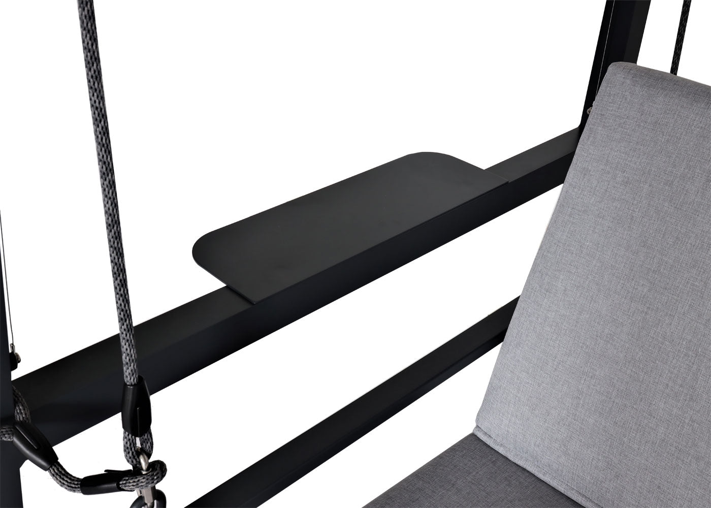 Cosmo Casa - Aluminium Hollywoodschommel - Tuinschommel met Ligfunctie en Dak - Olefin Textiel & Aluminium - Grijs - 195×221×131 cm