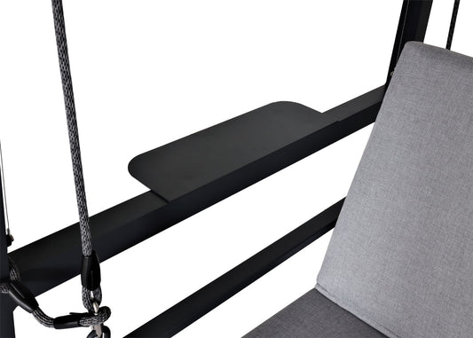 Cosmo Casa - Aluminium Hollywoodschommel - Tuinschommel met Ligfunctie en Dak - Olefin Textiel & Aluminium - Grijs - 195×221×131 cm