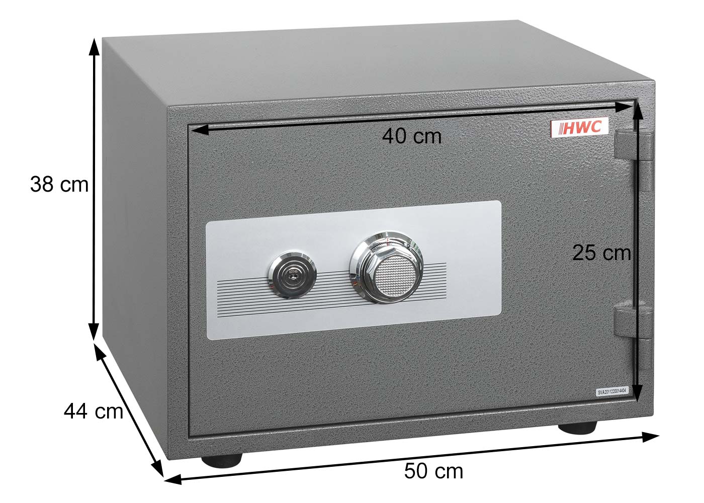 Cosmo Casa - Kluis - Brandwerend 60 min veilig dubbel grendelslot - Metaal - Zwart - 38×50×44 cm (19 l)