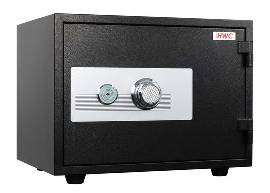 Cosmo Casa - Kluis - Brandwerend 60 min veilig dubbel grendelslot - Metaal - Zwart - 38×50×44 cm (19 l)