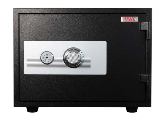 Cosmo Casa - Kluis - Brandwerend 60 min veilig dubbel grendelslot - Metaal - Zwart - 38×50×44 cm (19 l)