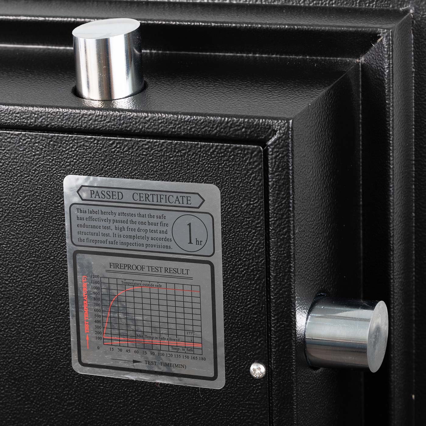 Cosmo Casa - Kluis - Brandwerend 60 min - Metaal - Zwart - 60×46×47 cm (39 l)