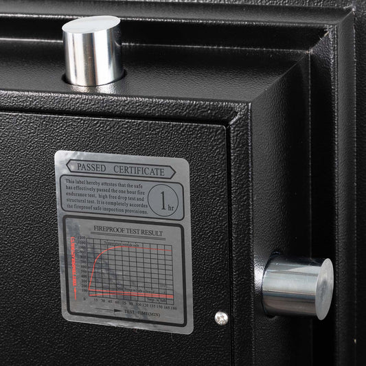 Cosmo Casa - Kluis - Brandwerend 60 min - Metaal - Zwart - 68×48×47 cm (48 l)