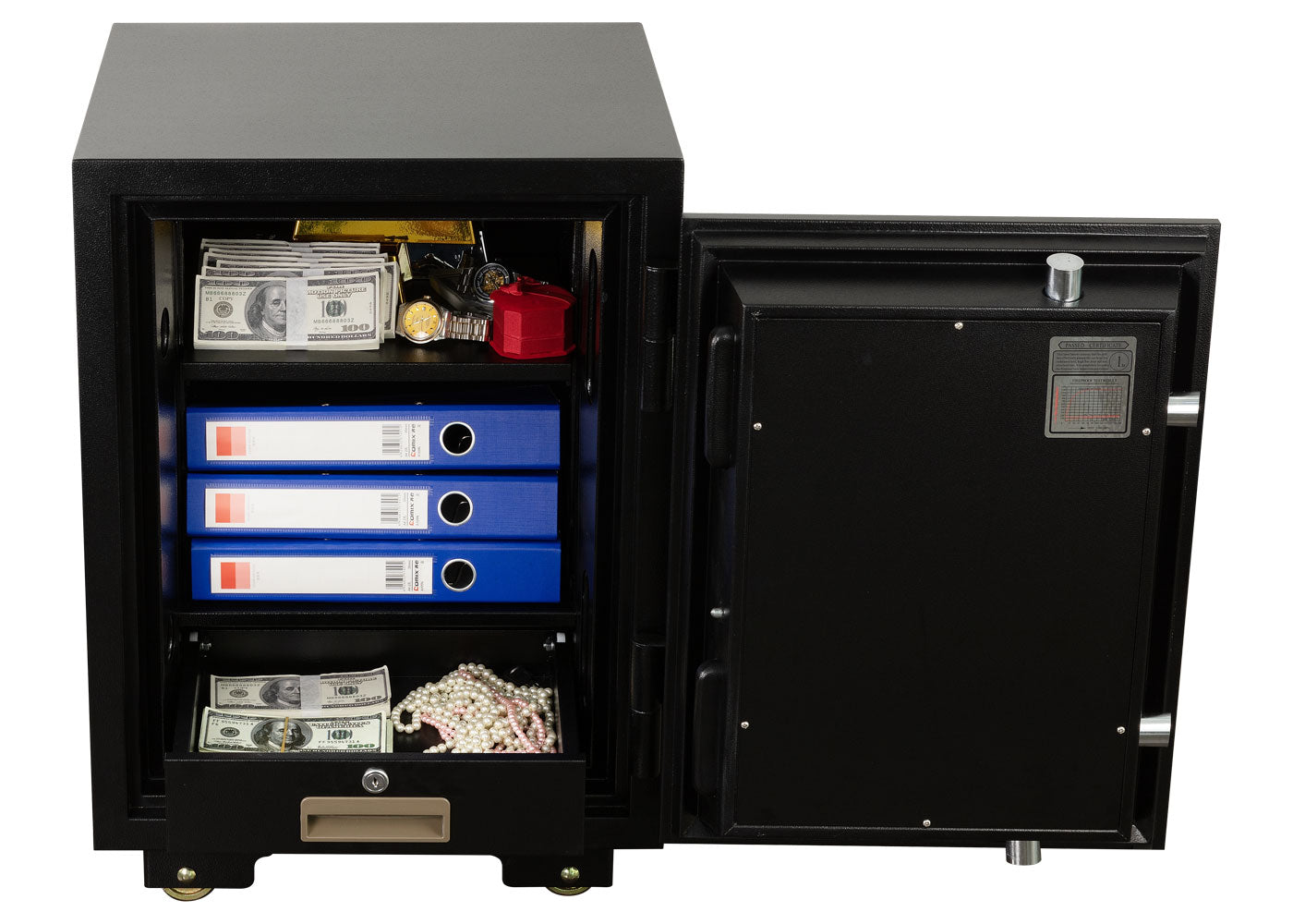 Cosmo Casa - Kluis - Brandwerend 60 min - Metaal - Zwart - 68×48×47 cm (48 l)