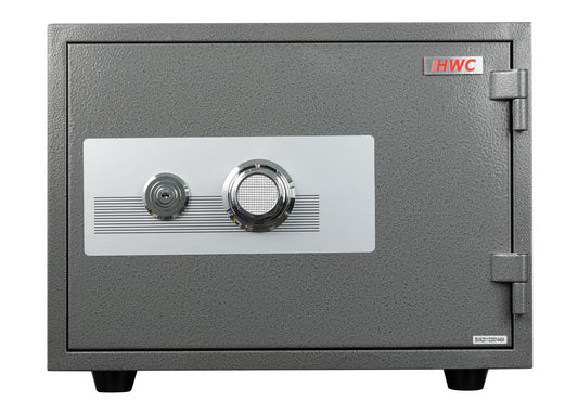 Cosmo Casa - Kluis - Brandwerend 60 min dubbel grendelslot - Metaal - Grijs - 38×50×44 cm (19 l)