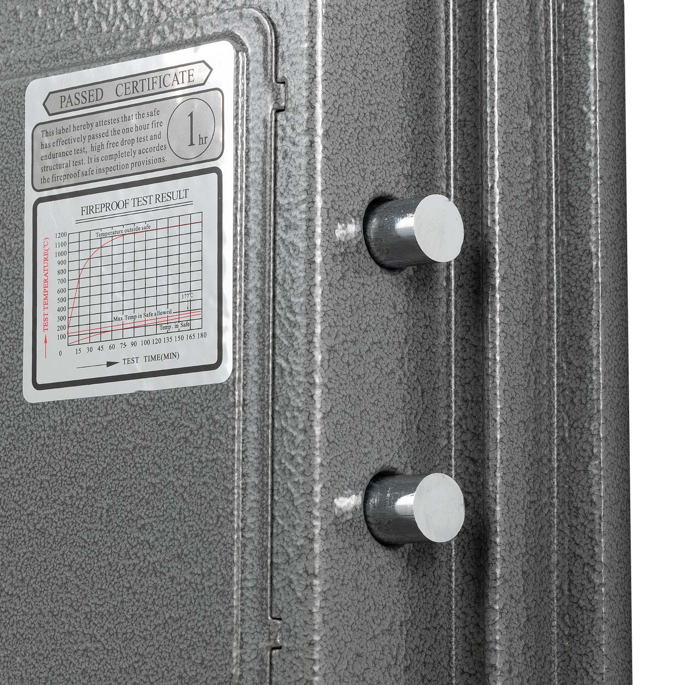 Cosmo Casa - Kluis - Brandwerend 60 min - Metaal - Grijs - 52×36×39 cm (20 l)