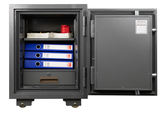 Cosmo Casa - Kluis - Brandwerend 60 min - Metaal - Grijs - 68×48×47 cm (48 l)