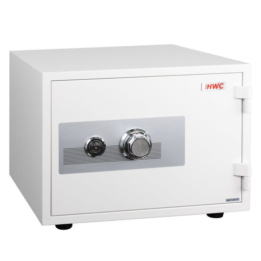 Cosmo Casa - Kluis - Brandwerend 60 min veilig dubbel grendelslot - Metaal - Wit - 38×50×44 cm (19 l)