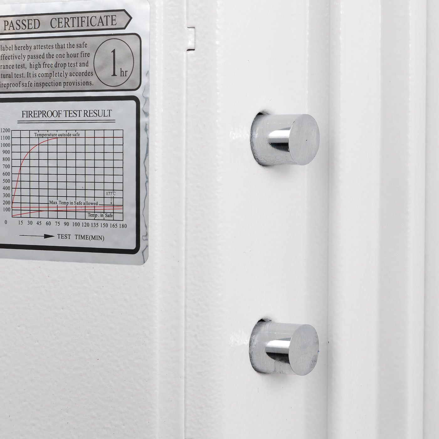 Cosmo Casa - Kluis - Brandwerend 60 min veilig dubbel grendelslot - Metaal - Wit - 38×50×44 cm (19 l)