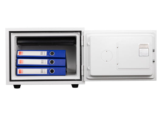 Cosmo Casa - Kluis - Brandwerend 60 min veilig dubbel grendelslot - Metaal - Wit - 38×50×44 cm (19 l)