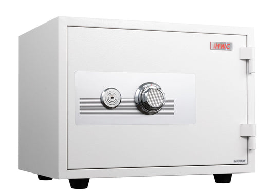 Cosmo Casa - Kluis - Brandwerend 60 min veilig dubbel grendelslot - Metaal - Wit - 38×50×44 cm (19 l)