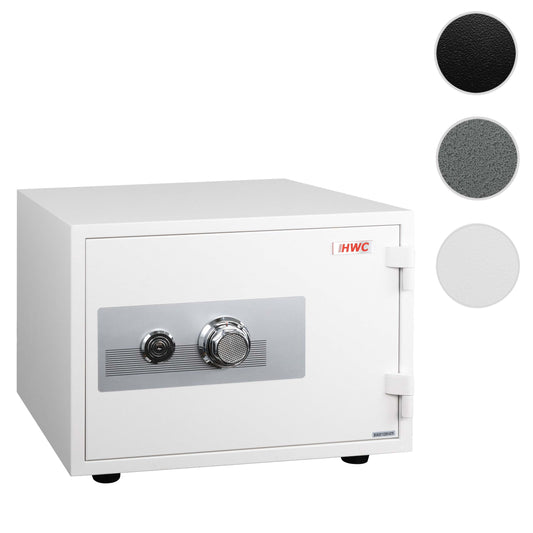 Cosmo Casa - Kluis - Brandwerend 60 min veilig dubbel grendelslot - Metaal - Wit - 38×50×44 cm (19 l)