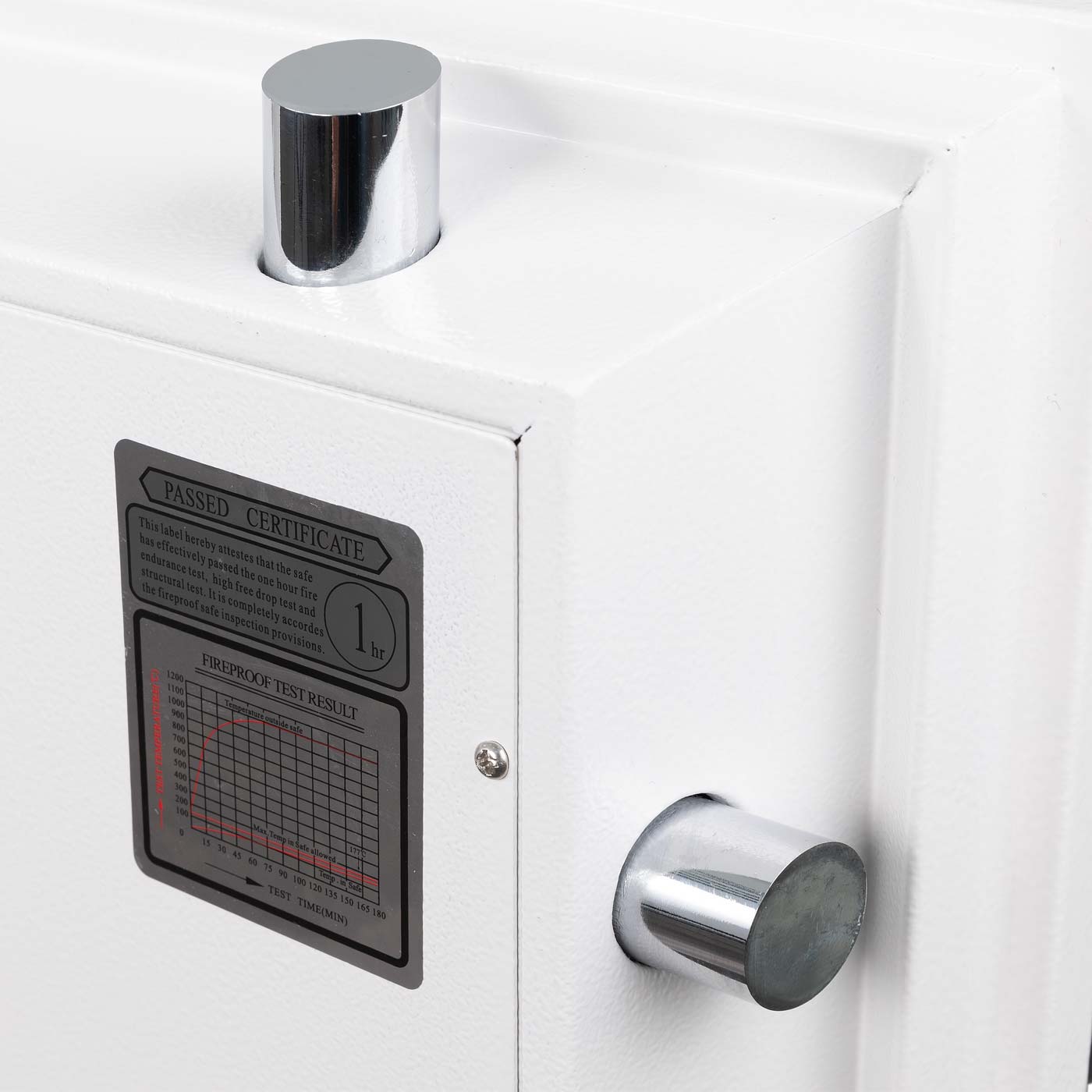 Cosmo Casa - Kluis - Brandwerend 60 min - Metaal - Wit - 60×46×47 cm (39 l)